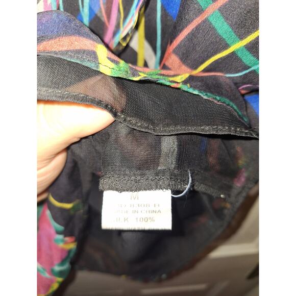 Ark and Co. 100% Silk Women's Size Medium  Blouse Top Flowy Artsy Whimsygoth - Picture 4 of 5